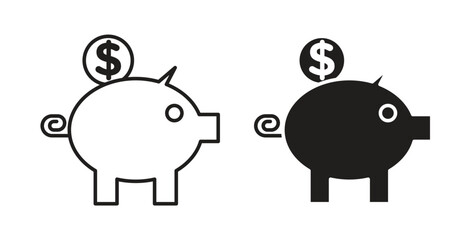 Piggy bank icons for use web design,logo.Symbol illustration.