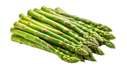 Fresh green asparagus spears bunch healthy vegetable food isolated on transparent background