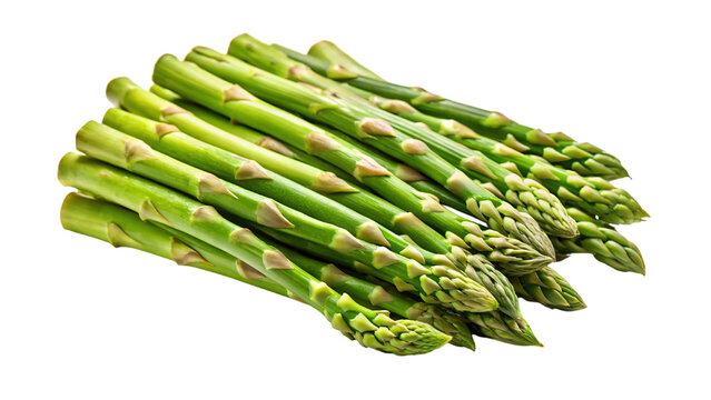Fresh green asparagus spears bunch healthy vegetable food isolated on transparent background
