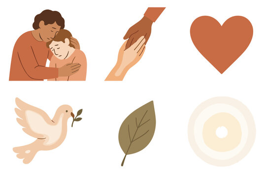 Illustrations no icon person smooth grid vector soft text dove background helping