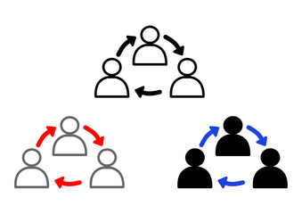 Group People Arrows Icon Stock Illustrations