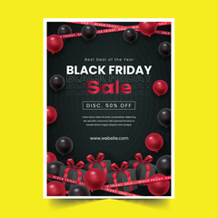 realistic black friday poster set design vector illustration