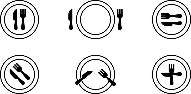 Food & Cutlery Plate Symbol Set