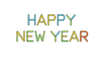 Festive happy new year greeting with elegant typography and celebratory elements perfect for seasonal designs