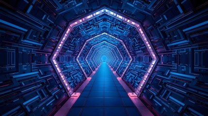 Fototapeta premium Glowing Geometric Tunnel
