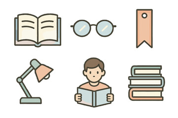 Text vector essentials palette glasses soft icon no open composition reading background