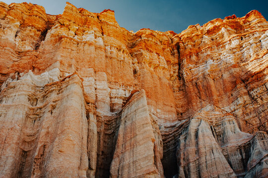 Red rock geology layered sediments