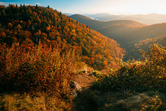 Wide view of North Carolina Blue Ridge Mountains