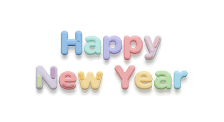 Festive happy new year celebration graphic with elegant typography and decorative elements for holiday greetings and events