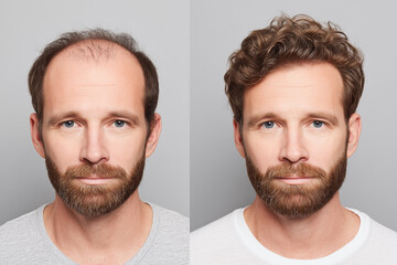 Fototapeta premium The man on the left has a shaved head