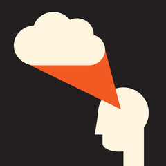cloud thought  - simple insight illustration 