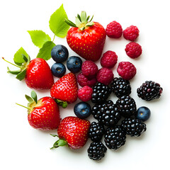 Obraz premium berry arranged beautifully on a clean white background
