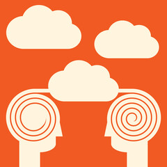 cloud link -two minds connected through virtual network hub