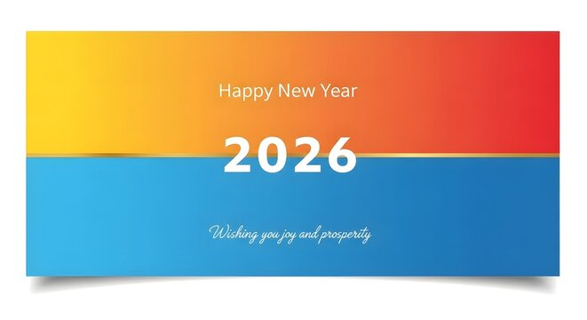 Vibrant gradient background with the year 2026 and abstract text for new year celebrations