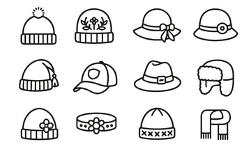 Fototapeta premium Bead buckle icons icon decoration vector applique tassel fringe patch trim hat