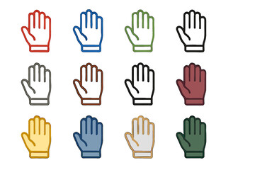 Fototapeta premium White navy grey vector forest icon brown glove cream blue green colorful