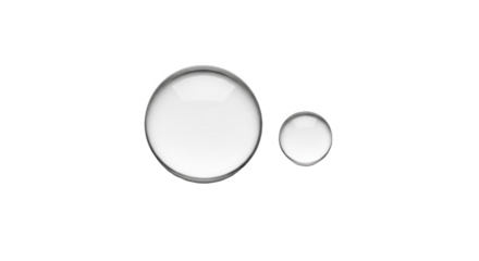Transparent Water Droplets or Bubbles Isolated on White ,PNG