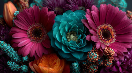 Festive Vibrant Floral Background With