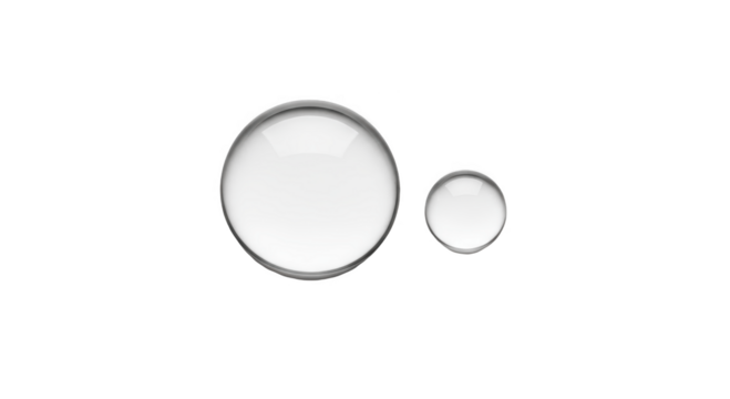 Transparent Water Droplets or Bubbles Isolated on White ,PNG