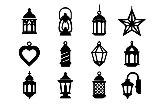 Vintage metal cage ornate mesh lantern decorative icons pedestal icon vector heart