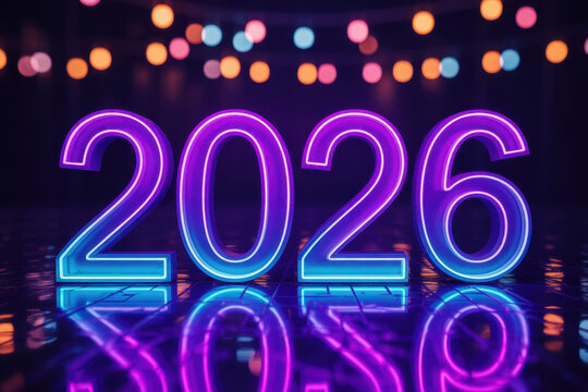 2026 glowing digital numerals