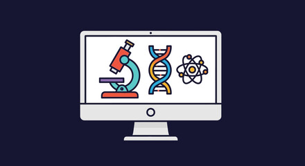 Science and Technology - A Computer Displaying Scientific Symbols.
