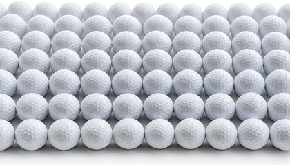 Seamless Pattern of White Golf Balls - High Angle View for Sports, Recreation, and Texture Backgrounds