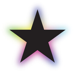 A shiny golden 3D star symbol, a bright Christmas award decoration on a black background