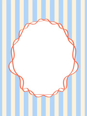 Vintage hand drawn frames with lines, ribbons, and swirls. Colorful minimalist borders in Italian summer style. Decorative elements, stamps, and outlines. Vector template for poster, invitation, card