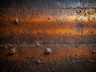 Rustic Metal Texture: Aged Rusty Surface with Nails - Industrial Background for Design, Grunge, and Vintage Projects