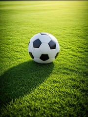 Soccer Ball on Green Grass - Dynamic Sports Photography, Perfect for Action and Training