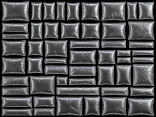 Silver Foil Pillows Pattern: Modern Interior Design Texture - Seamless Background for Textiles, Wall Art, and Digital Surface Designs