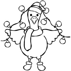 Christmas Silly Goose Doodle