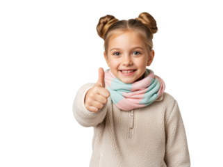 Child thumbs up gesture for pediatric clinic satisfaction messaging or flu vaccination reminders and family insurance services needing kid friendly approval in healthcare communication projects