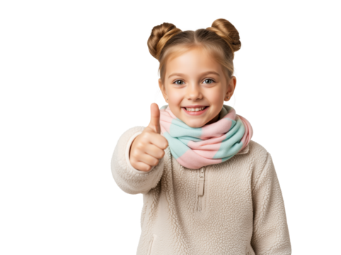 Child thumbs up gesture for pediatric clinic satisfaction messaging or flu vaccination reminders and family insurance services needing kid friendly approval in healthcare communication projects