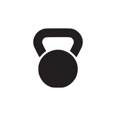 A minimalistic image of a black kettlebell centered on a plain white background for fitness use