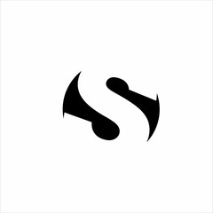 Simple elegant letter S logo design in negative space..