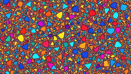 Vibrant Abstract Mosaic: Dynamic Pattern of Colorful Geometric Shapes for Modern Backgrounds and Digital Art