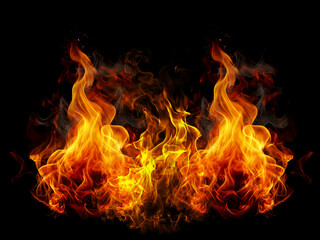 Collection of Bright, fiery flames rising against a dark black background and Transference 