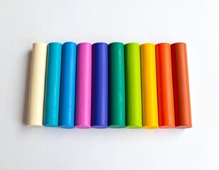 colorful crayons isolated on white background