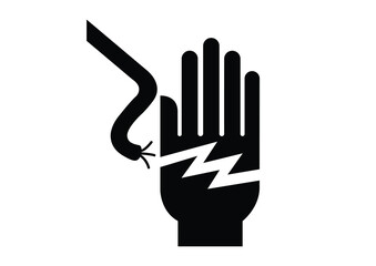 Electric shock hand symbol US