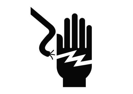 Electric shock hand symbol US