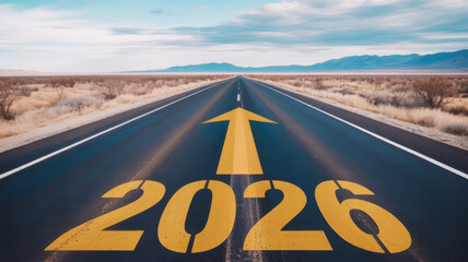 The road to 2026: A conceptual image symbolizing future goals and aspirations along a scenic