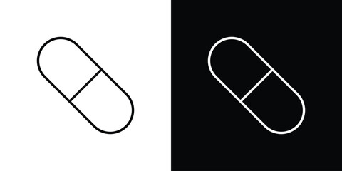 Capsule icons vector.Editable stroke.linear style sign