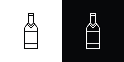 Champagne bottle icons vector.Editable stroke.linear style sign