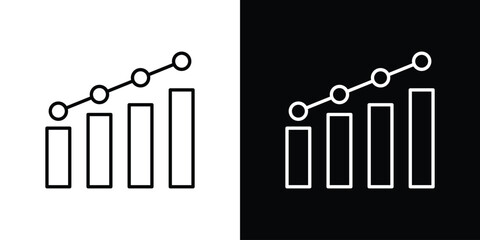 Chart icons vector.Editable stroke.linear style sign