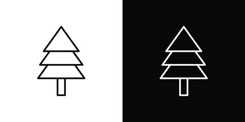 Christmas tree icons vector.Editable stroke.linear style sign