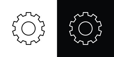 Cogwheel icons vector.Editable stroke.linear style sign