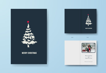 Hand Drawn Vintage Christmas Card Template