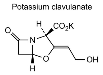 Potassium clavulanate, chemical structure of potassium clavulanate, drug substance